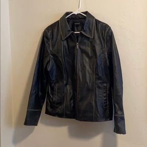 Vintage Women’s Black Leather Jacket Size XL